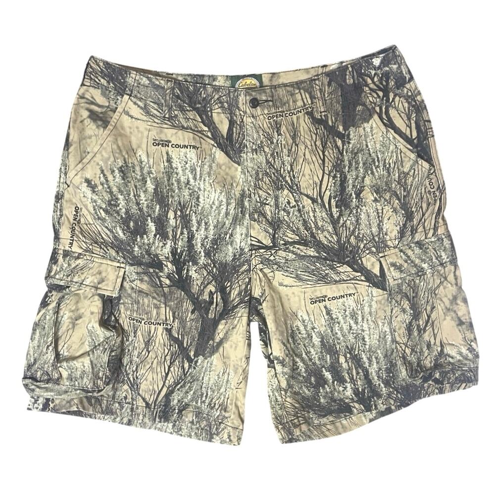 Cabela's Men Seclusion 3D Open Country Camo Cargo Shorts Size 40 Hunting Hiking